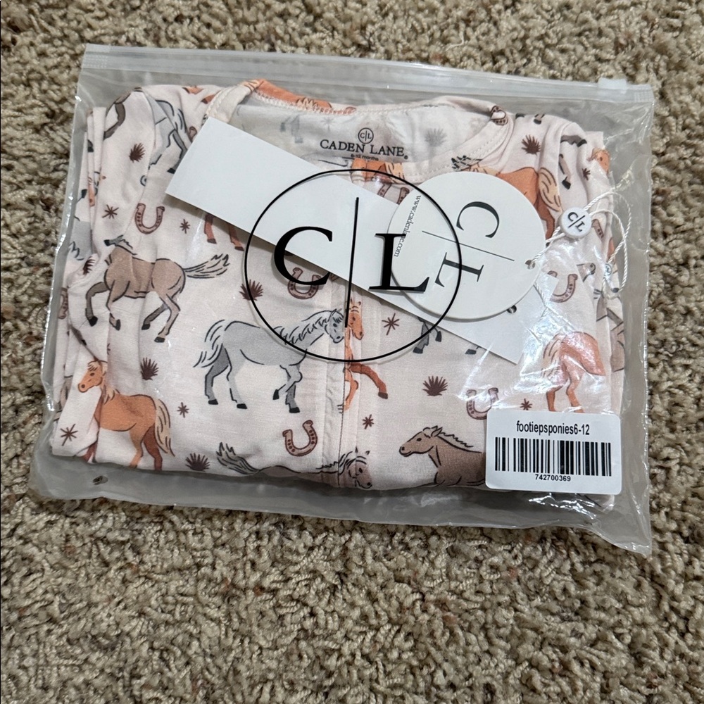 Caden Lane Equestrian Print Baby Outfit